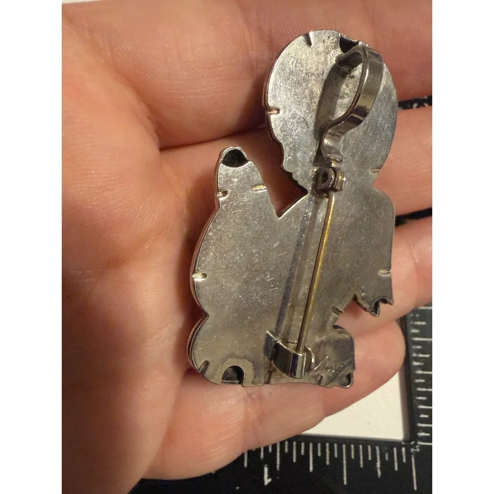 Beau Silver Tone Praying Angel Cherub Brooch Pendant Pin Religious Jewelry